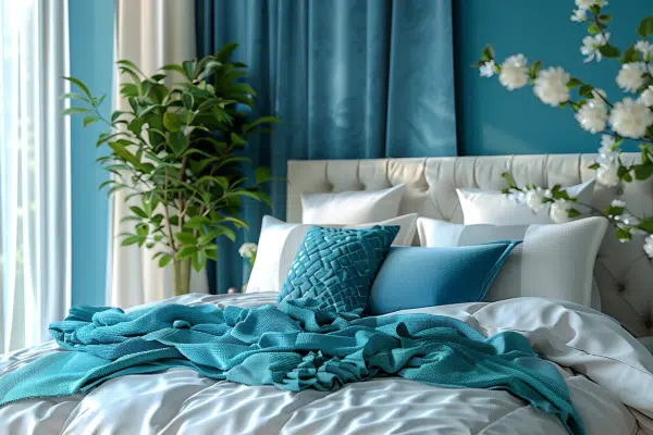 Décoration chambre : harmonisez avec la couleur bleu canard !