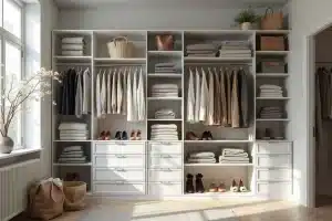 Les secrets d’un dressing blanc Brico Dépôt à 79 euros bien rangé